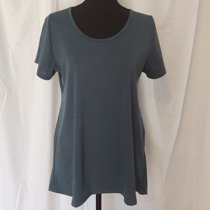 LulaRoe Classic Tee, Steel/Dusty Blue, Size Small
